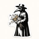 Plague Doctor Flowers Sticker