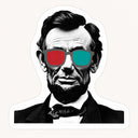 Lincoln 3D Glasses Sticker
