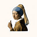 Girl With Thumbs Up Sticker