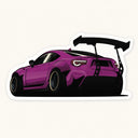 Purple Widebody Toyota 86 Rear Wing Sticker