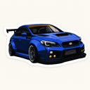 Blue Widebody Subaru WRX Sticker