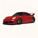 Red Porsche 911 (997) GT3 Sticker