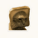 Cat In Bread Sticker