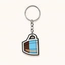 Brown Blue Coffee Mug Keychain