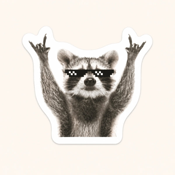 Deal With It Raccoon Sticker
