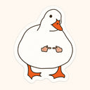 Shy Duck Sticker
