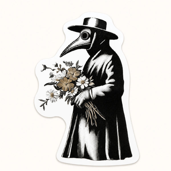 Plague Doctor Flowers Sticker
