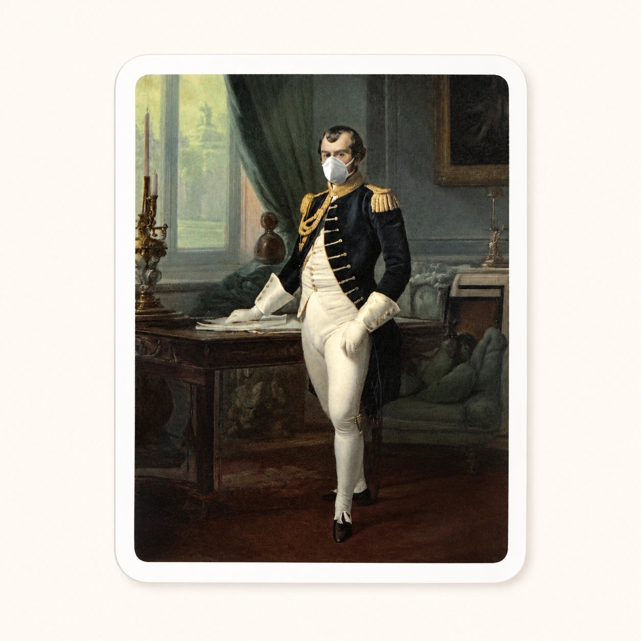Masked Napoleon Portrait Sticker