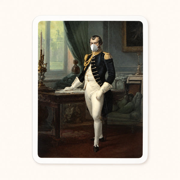 Masked Napoleon Portrait Sticker