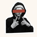Red Bar Statue Hoodie Sticker