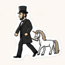 Lincoln Unicorn Sticker