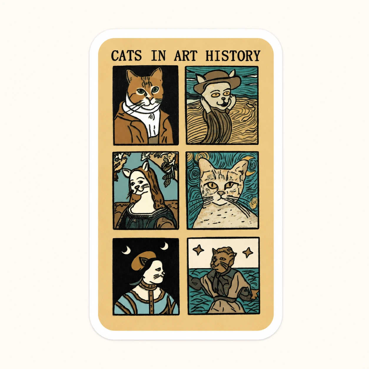 Cats In Art History Sticker
