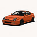 Orange Honda Prelude Sticker