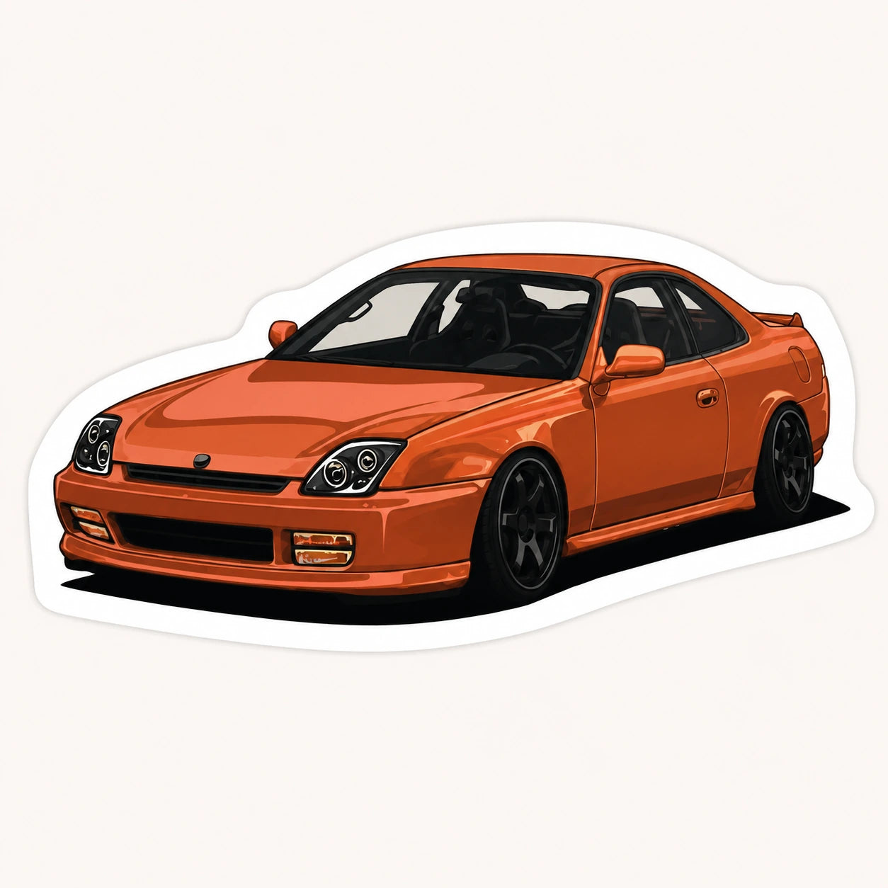 Orange Honda Prelude Sticker