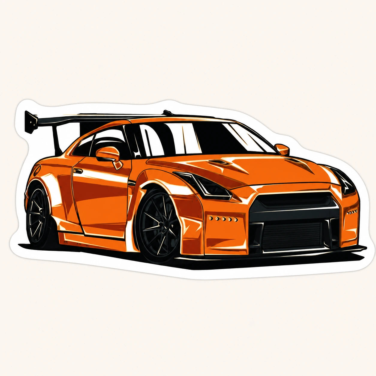 Orange Nissan GT-R R35 Widebody Sticker