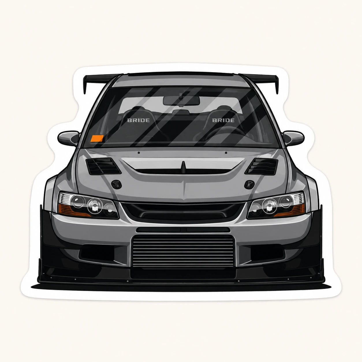 Gray Widebody Mitsubishi Evo IX Sticker