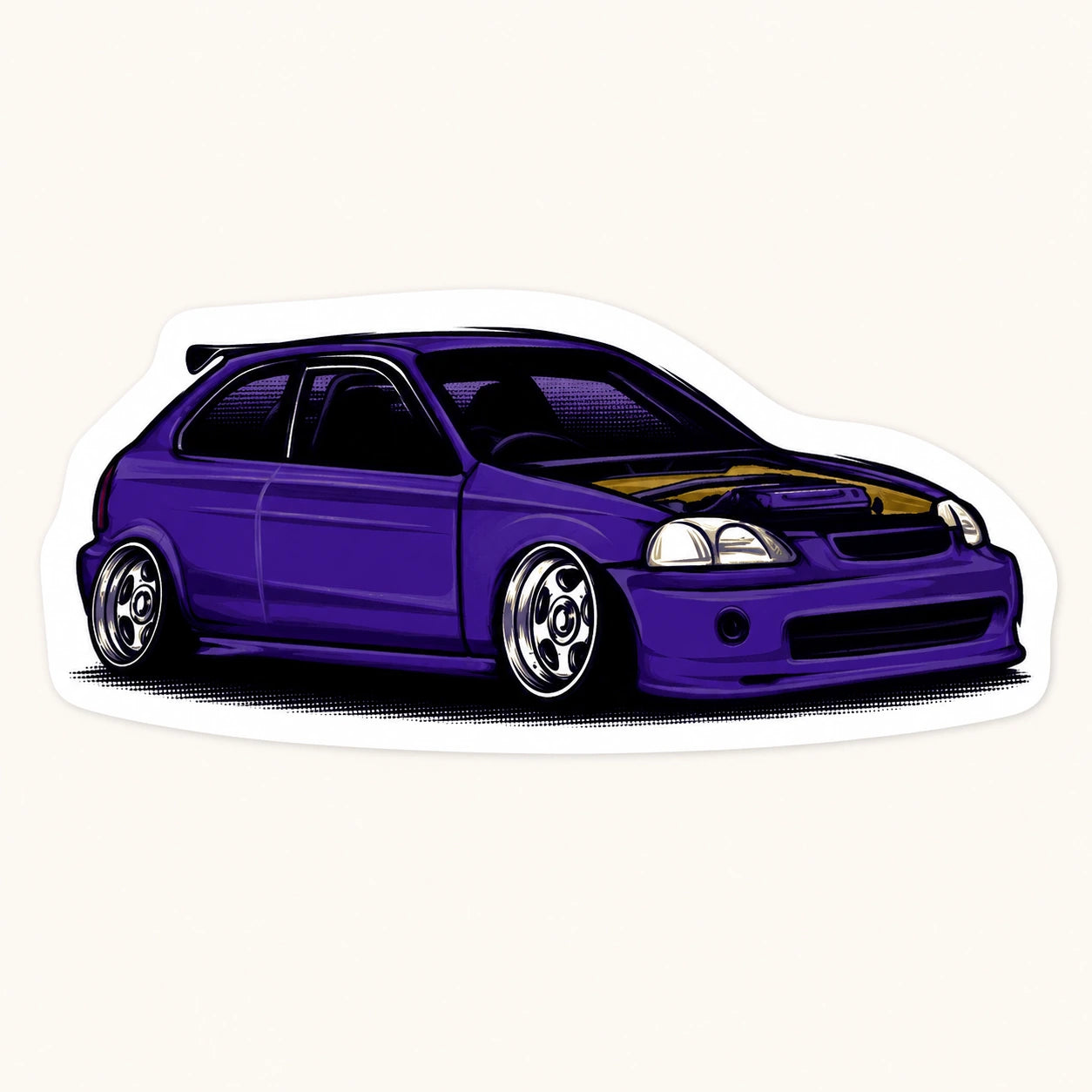 Tuned Purple Civic Sticker