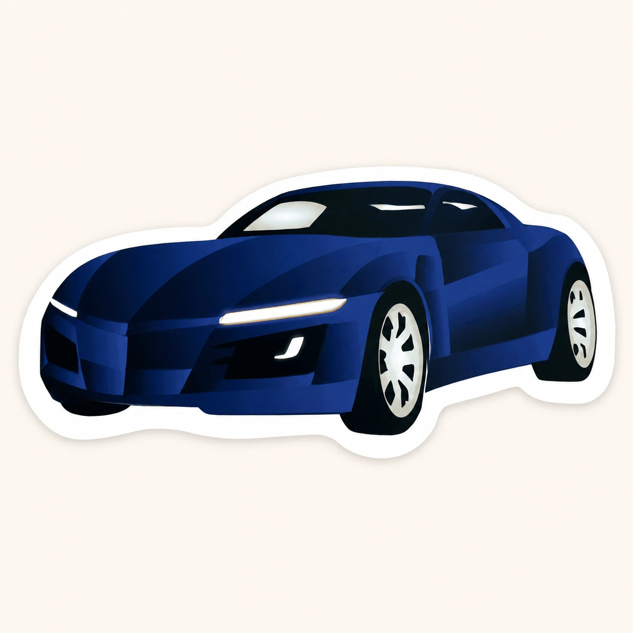 Dark Blue Futuristic Coupe Sticker