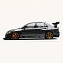 Dark Grey Evo IX Bronze Wheels Sticker