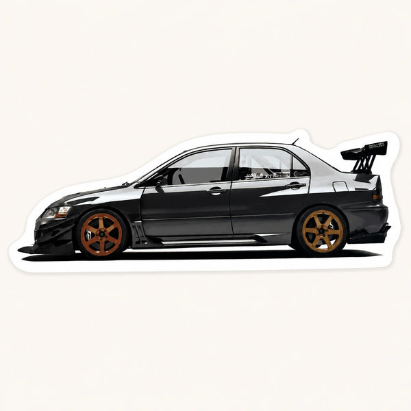 Dark Grey Evo IX Bronze Wheels Sticker