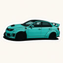Teal Subaru WRX Car Sticker