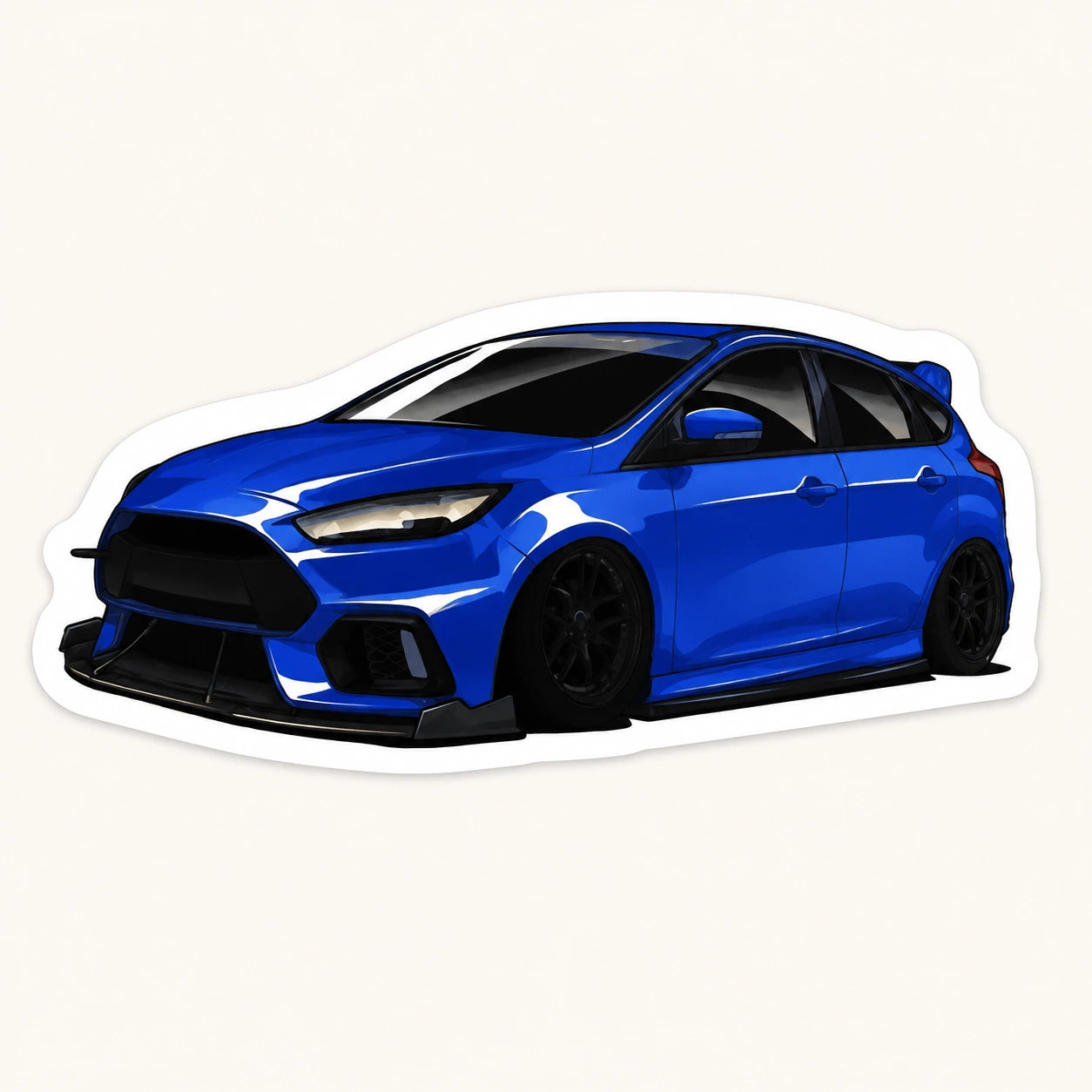 Blue Ford Focus RS Sticker