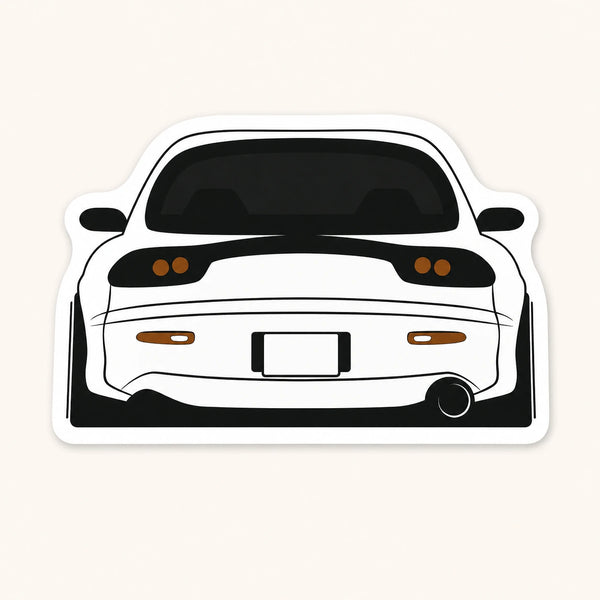 White Mazda RX-7 FD3S Rear View Sticker