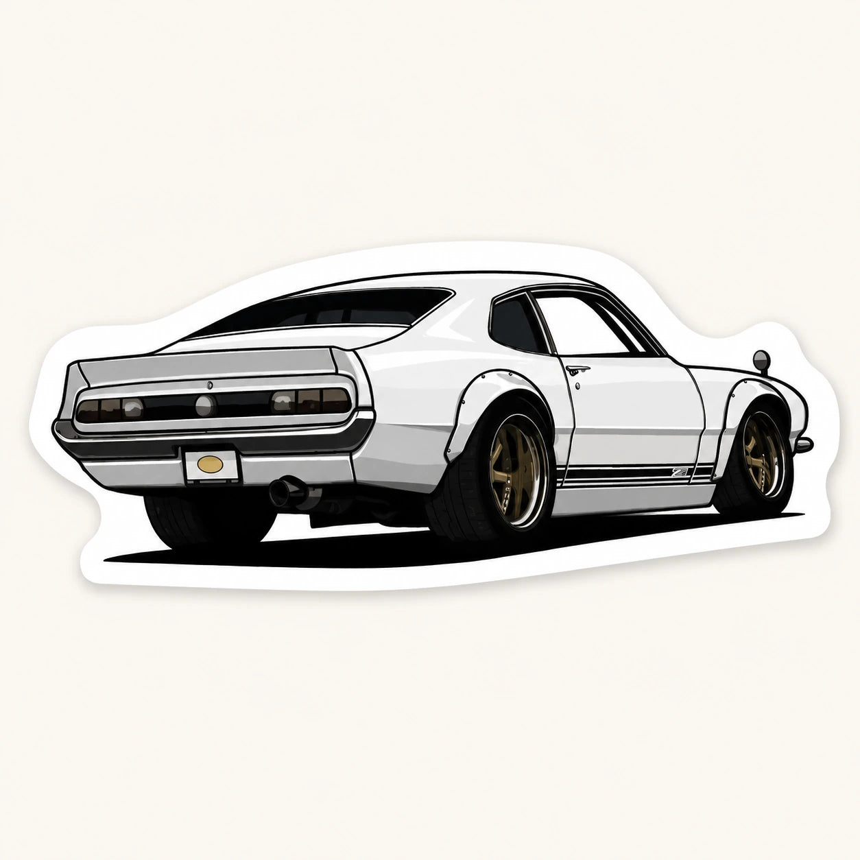 White Custom Car Sticker