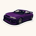 Purple Nissan Skyline Sticker
