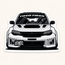 White Subaru WRX STI Sticker
