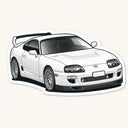 White Supra MK4 Sticker