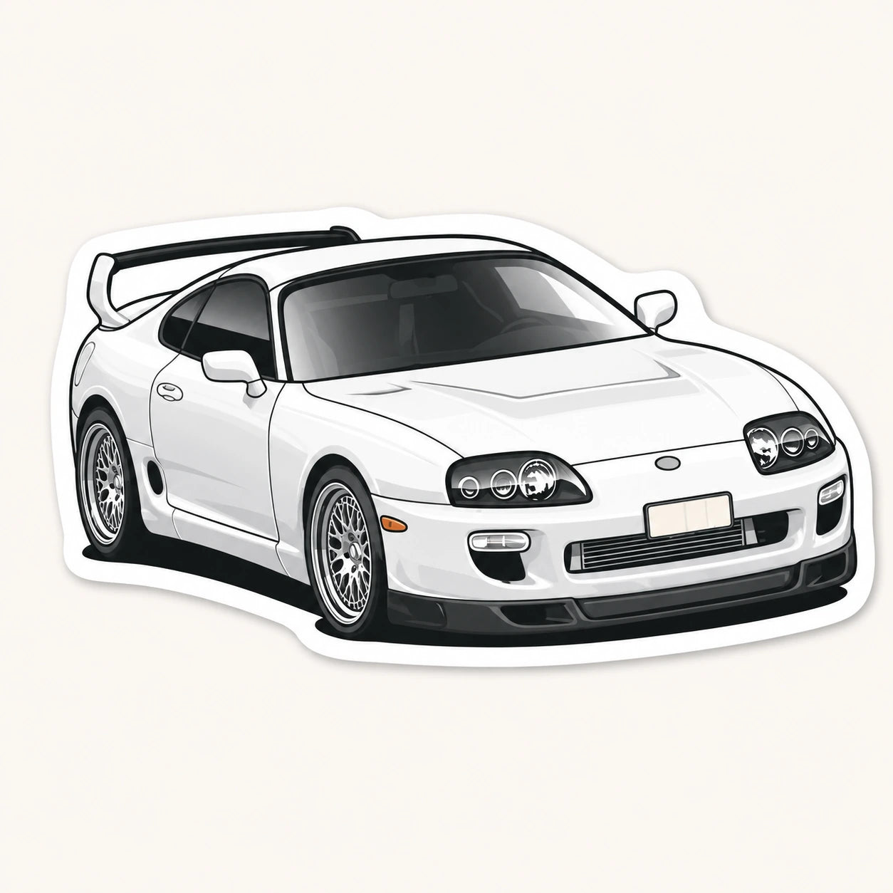 White Supra MK4 Sticker