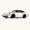 Classic Sports Car Outline Sticker