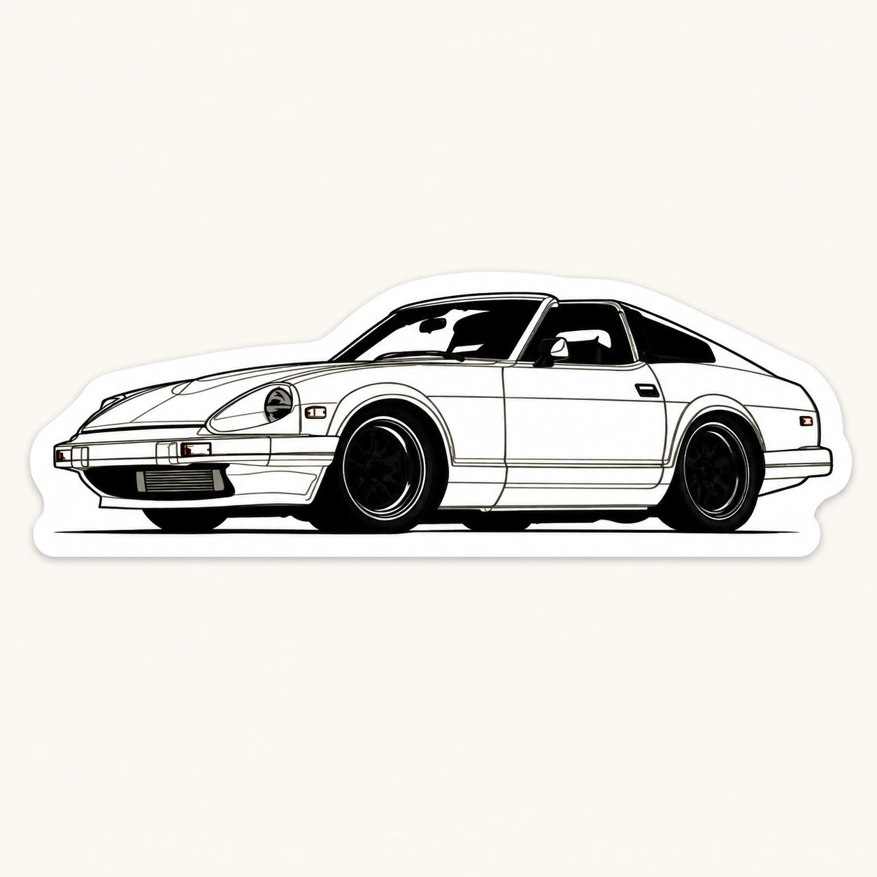 Classic Sports Car Outline Sticker