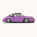Purple Porsche 911 Sticker