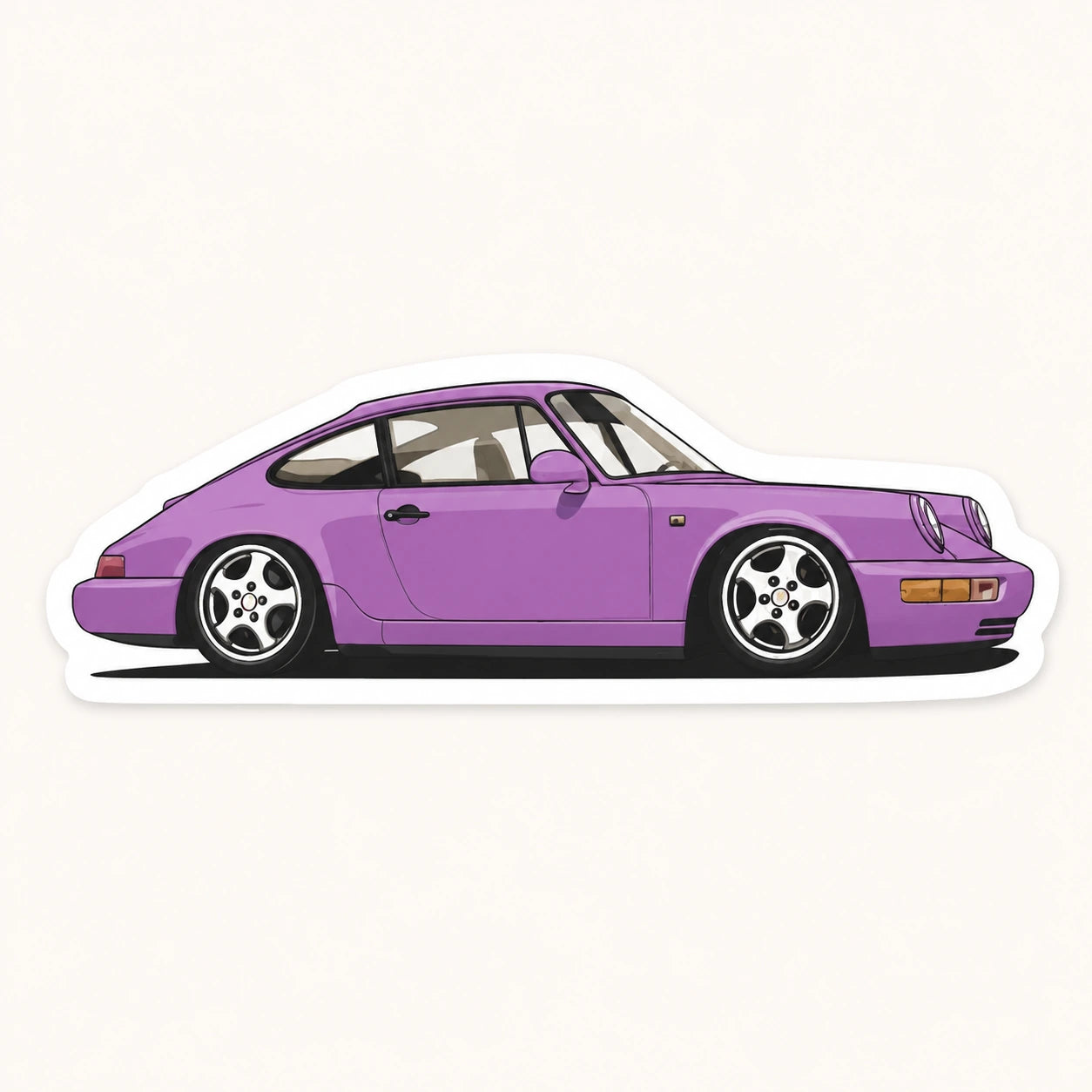 Purple Porsche 911 Sticker