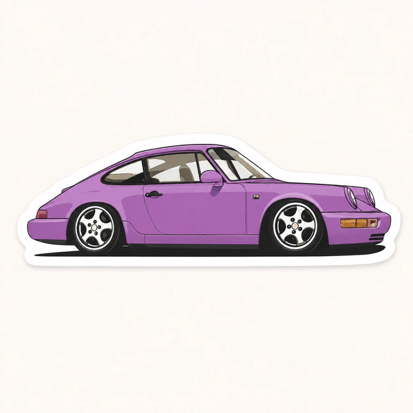 Purple Porsche 911 Sticker