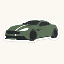 Green Sports Car Sticker