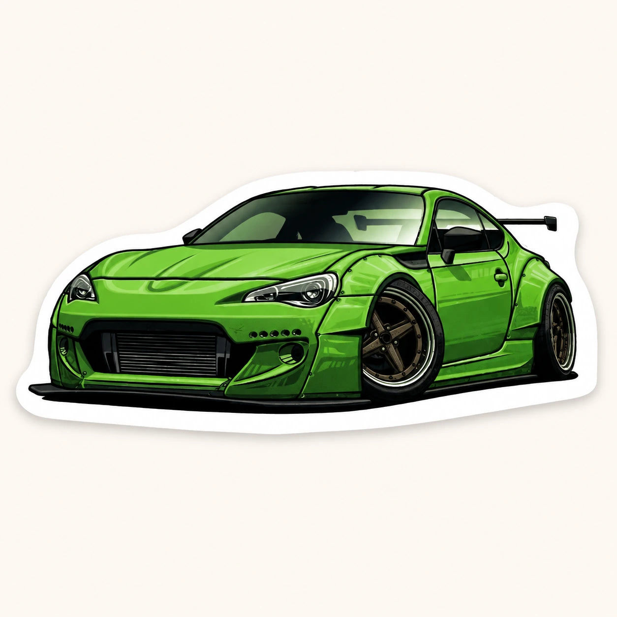 Green Widebody Car Sticker