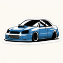 Blue Stance Subaru WRX Blobeye Sticker