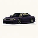 Dark Purple Nissan Silvia S13 Coupe Sticker
