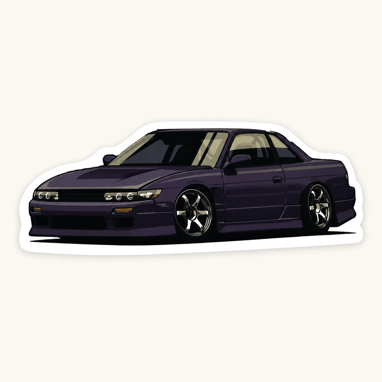 Dark Purple Nissan Silvia S13 Coupe Sticker
