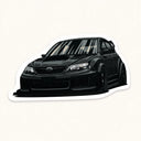 Black Sports Car Sticker