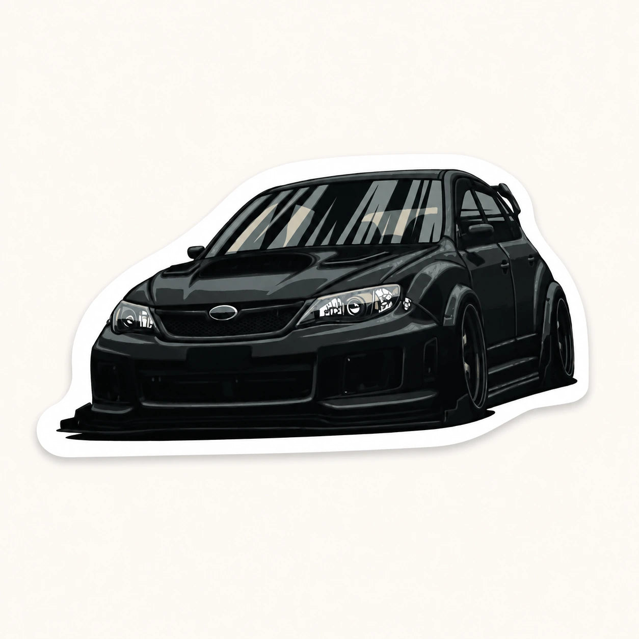 Black Sports Car Sticker