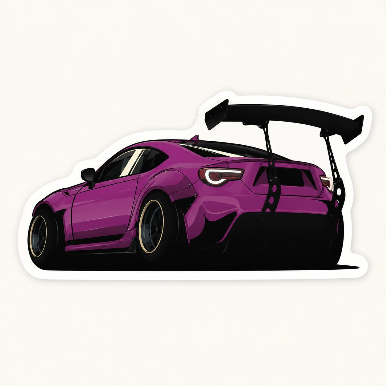 Purple Widebody Toyota 86 Rear Wing Sticker
