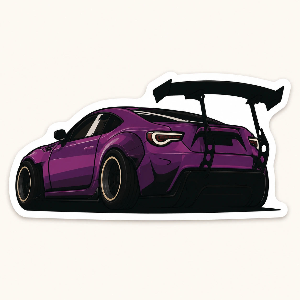 Purple Sports Car Sticker