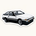 White Black Two-Tone Toyota AE86 Trueno Sticker