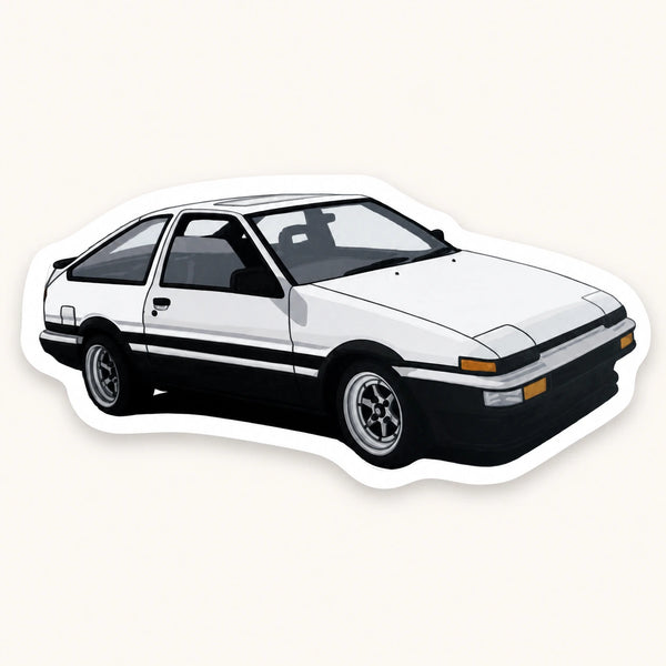 White Black Two-Tone Toyota AE86 Trueno Sticker