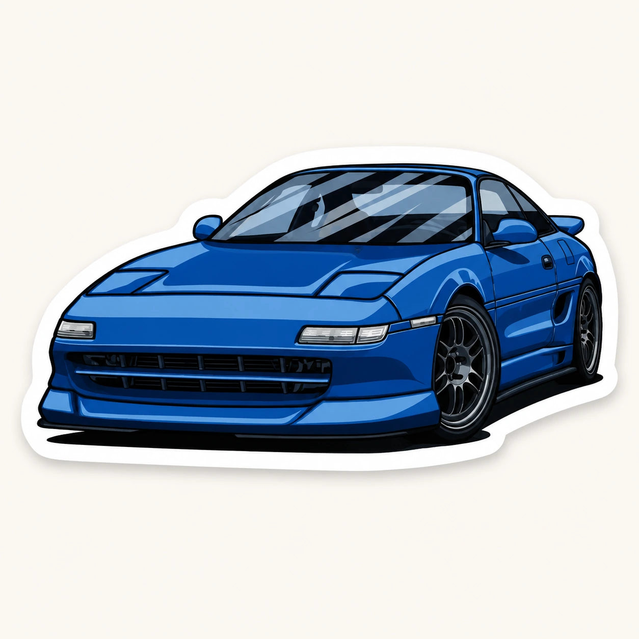 Blue MR2 Sports Car Sticker