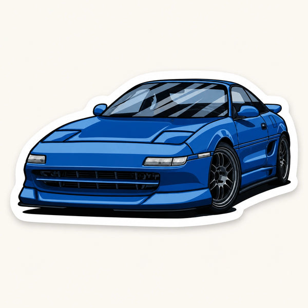 Blue MR2 Sports Car Sticker